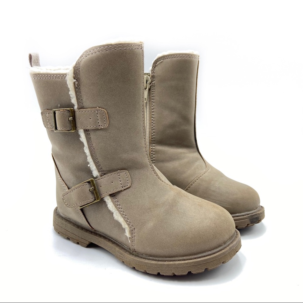 Osh Kosh Taupe Suede Look Faux Fur lined Boots